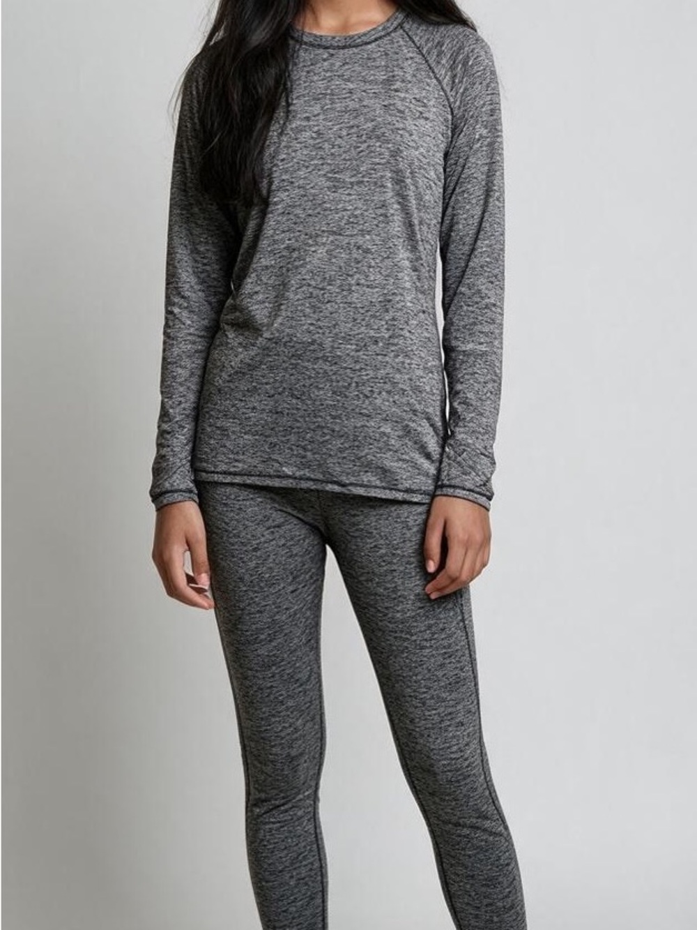 Cuddl Duds Heathered Gray Seamless Long-Sleeve Top & Leggings Set